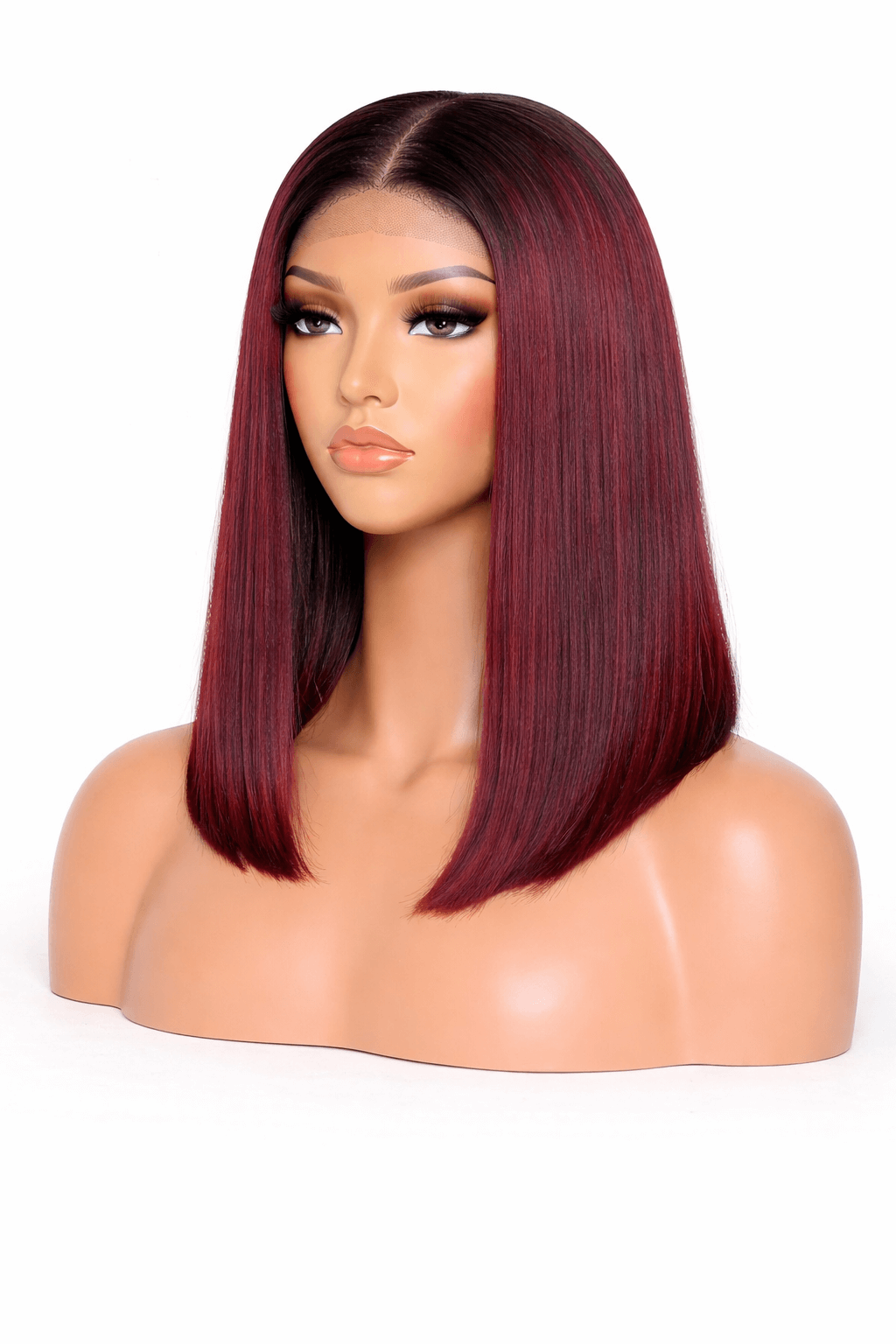 10" Burgundy SDD Bone Straight Wig