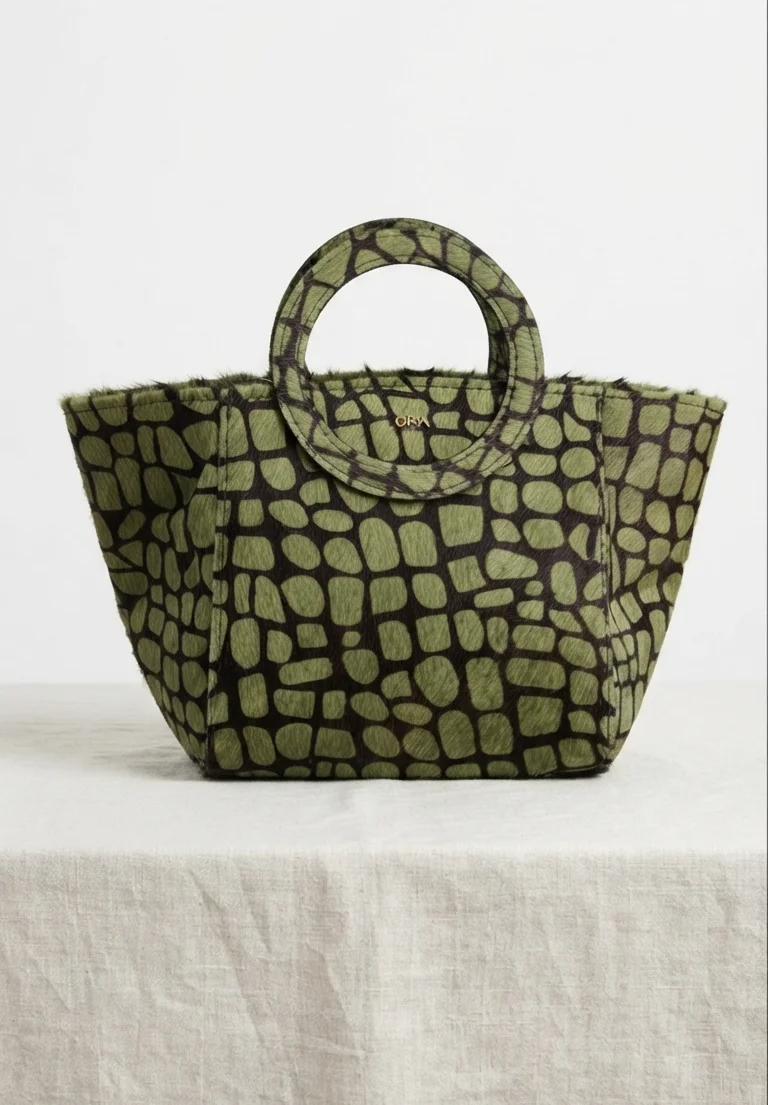 Ora Nola Mini Hair-On-Hide Green bag