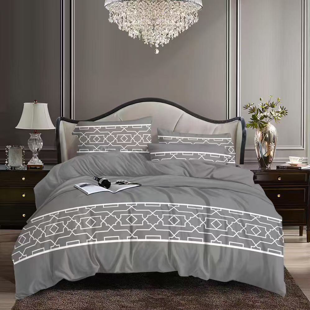 Grey Geometric Pattern Duvet | Pillow case