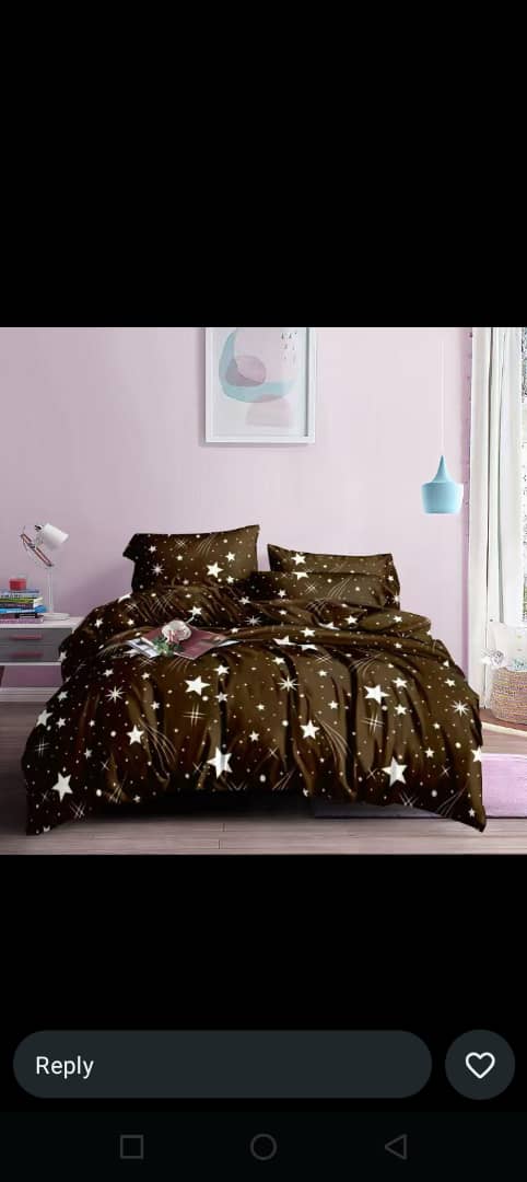 Brown & Gold Star Pattern Duvet | Pillowcase