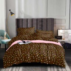 Brown and Pink polka dot Duvet | Pillowcase